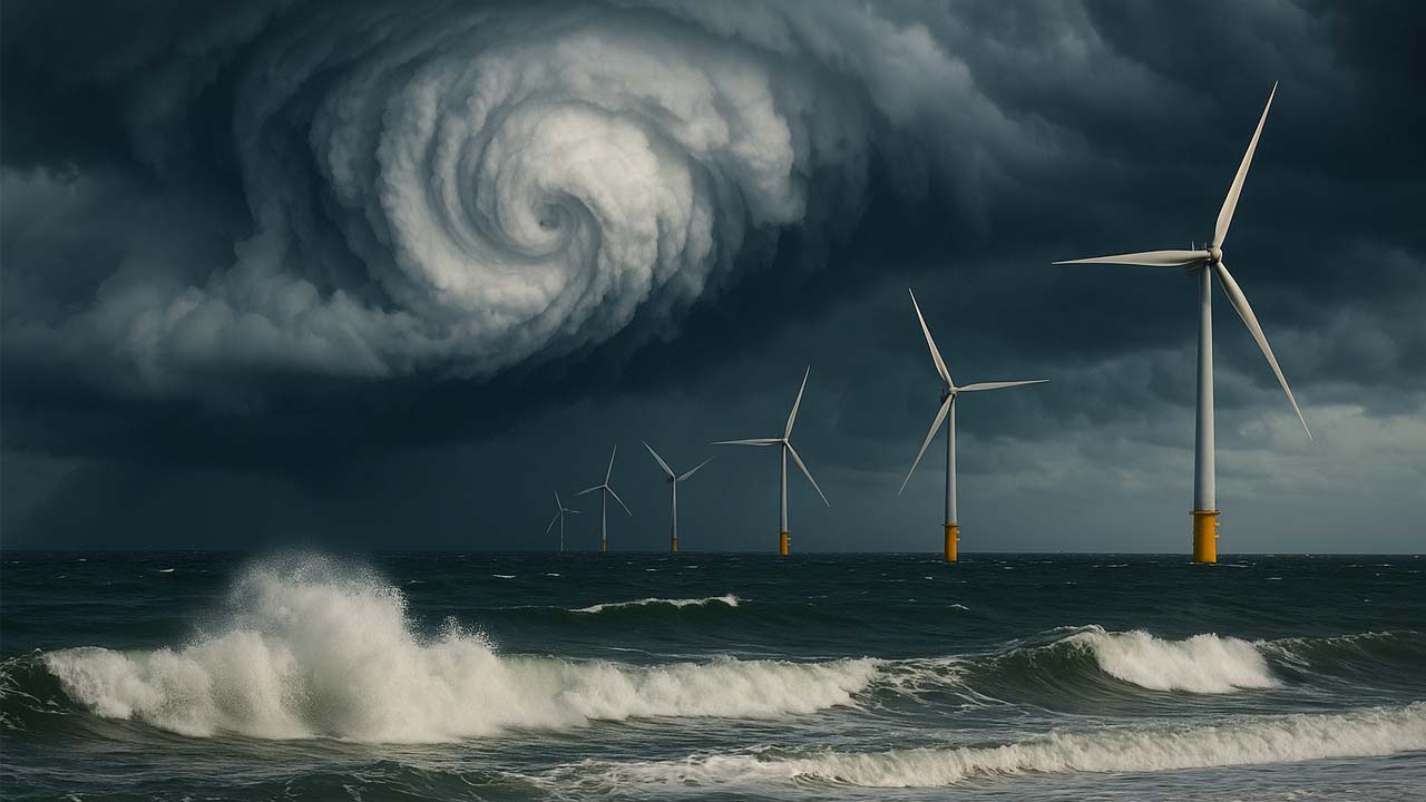 Storm boven Noordzee