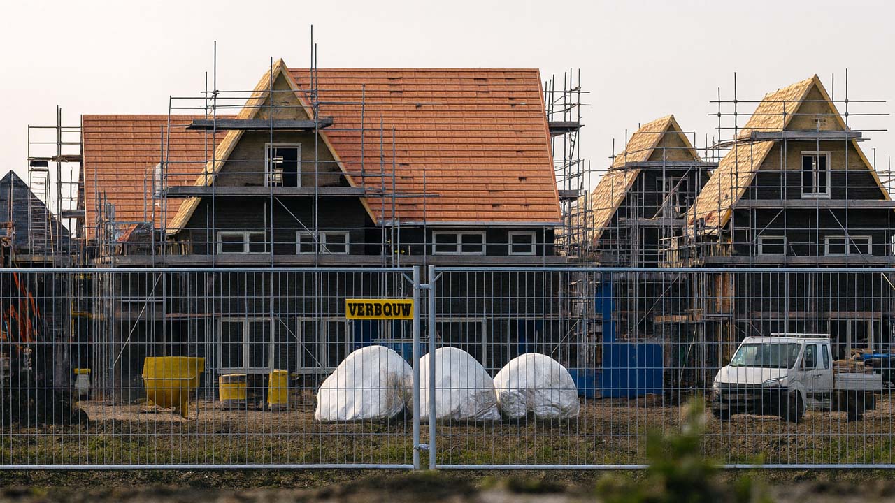 Bouw van huizen in Nederland