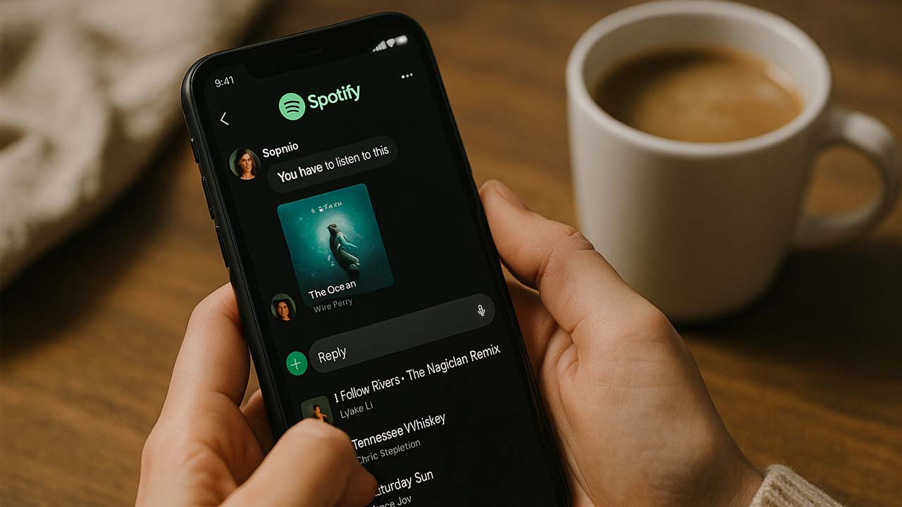 Spotify chat op smartphone
