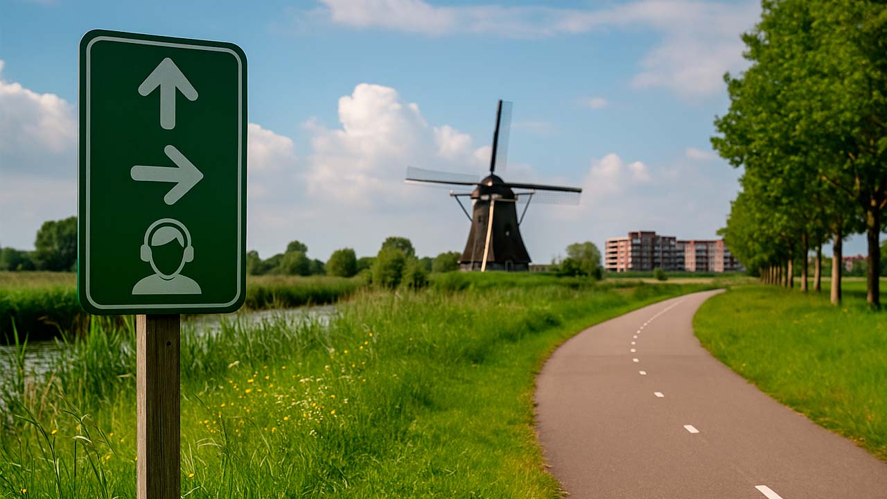 Nederlandse fietsroute windmolen