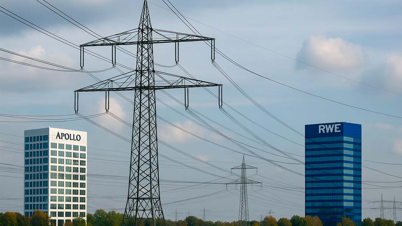 Hoogspanningslijnen Met Gebouwen