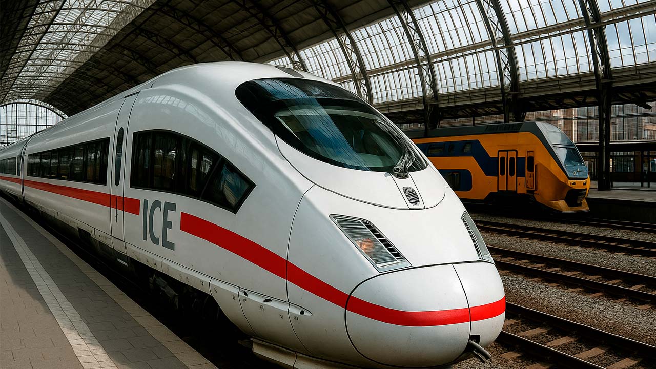 Moderne ICE trein station