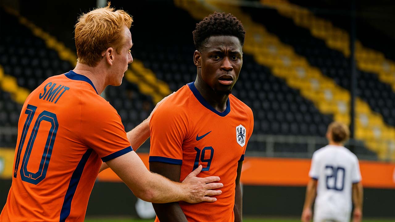 Jong Oranje voetbalspelers