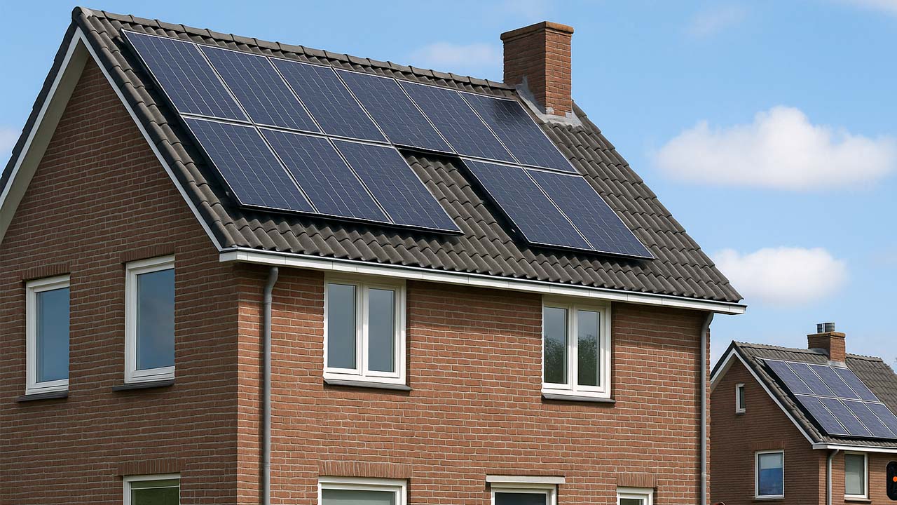 Nederlandse woning met zonnepanelen