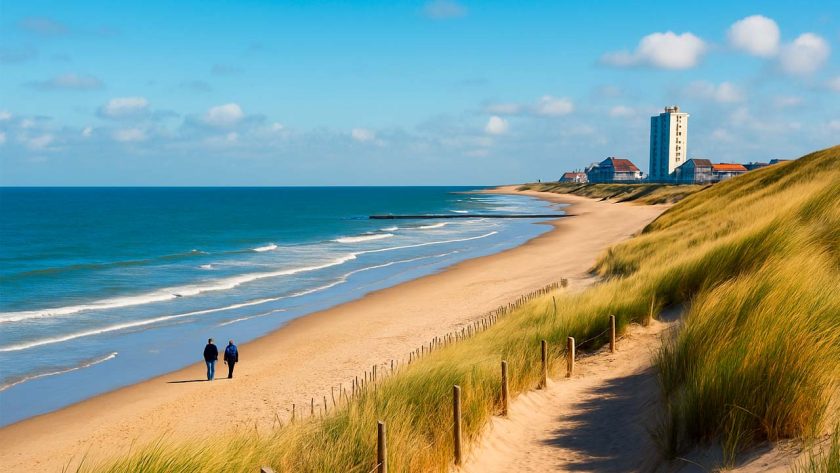 Nederlandse kust met duinen