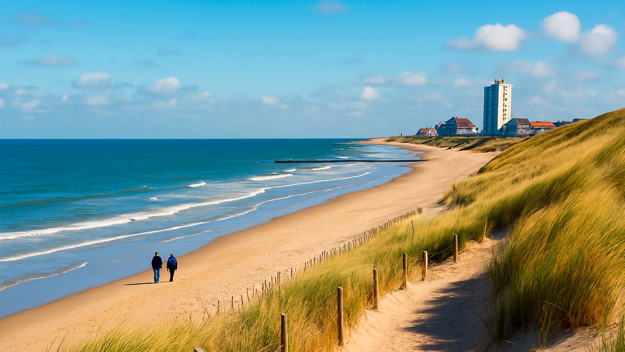 Nederlandse kust met duinen